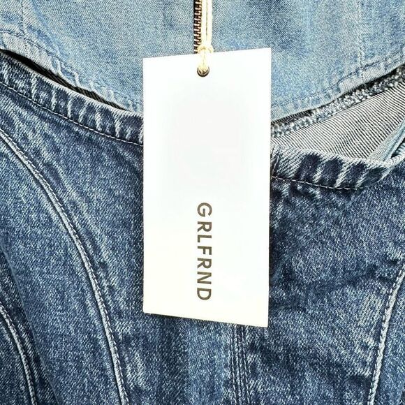 GRLFRND_Denim Isabella Strapless Denim Mini Dress Size Large New With Tags - Picture 4 of 9